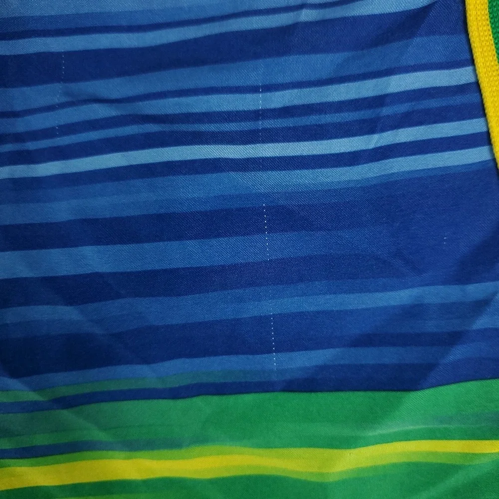 Nike Board Shorts Mens 36 Blue Yellow Striped Lace Tie Beach Swim Trunks